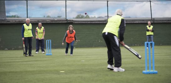 Adults playing Walking Cricket