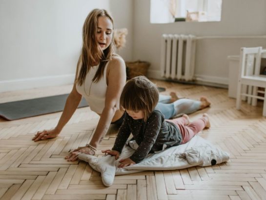 Parent and Child doing yoga