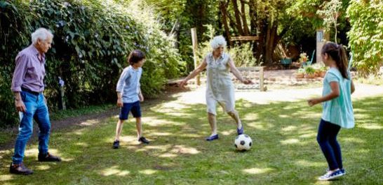 Family with football