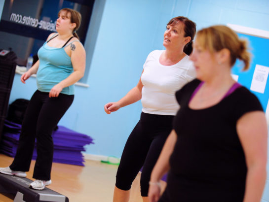 Exercise class with women