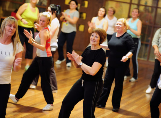 Women doing aerobic dance