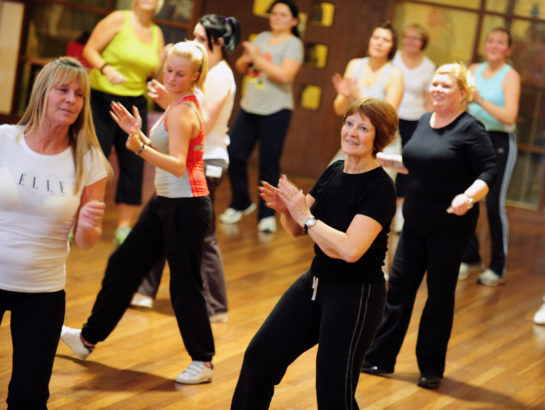 Women doing aerobic dance