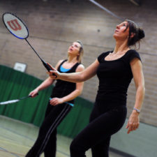 Women Playing Badminton