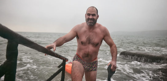 Open water swimmer from the sea