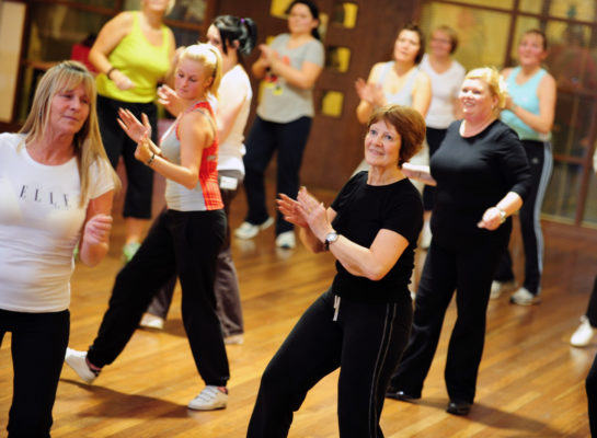 Women doing aerobic dance