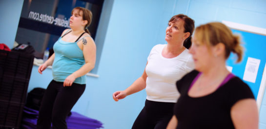 Exercise class with women